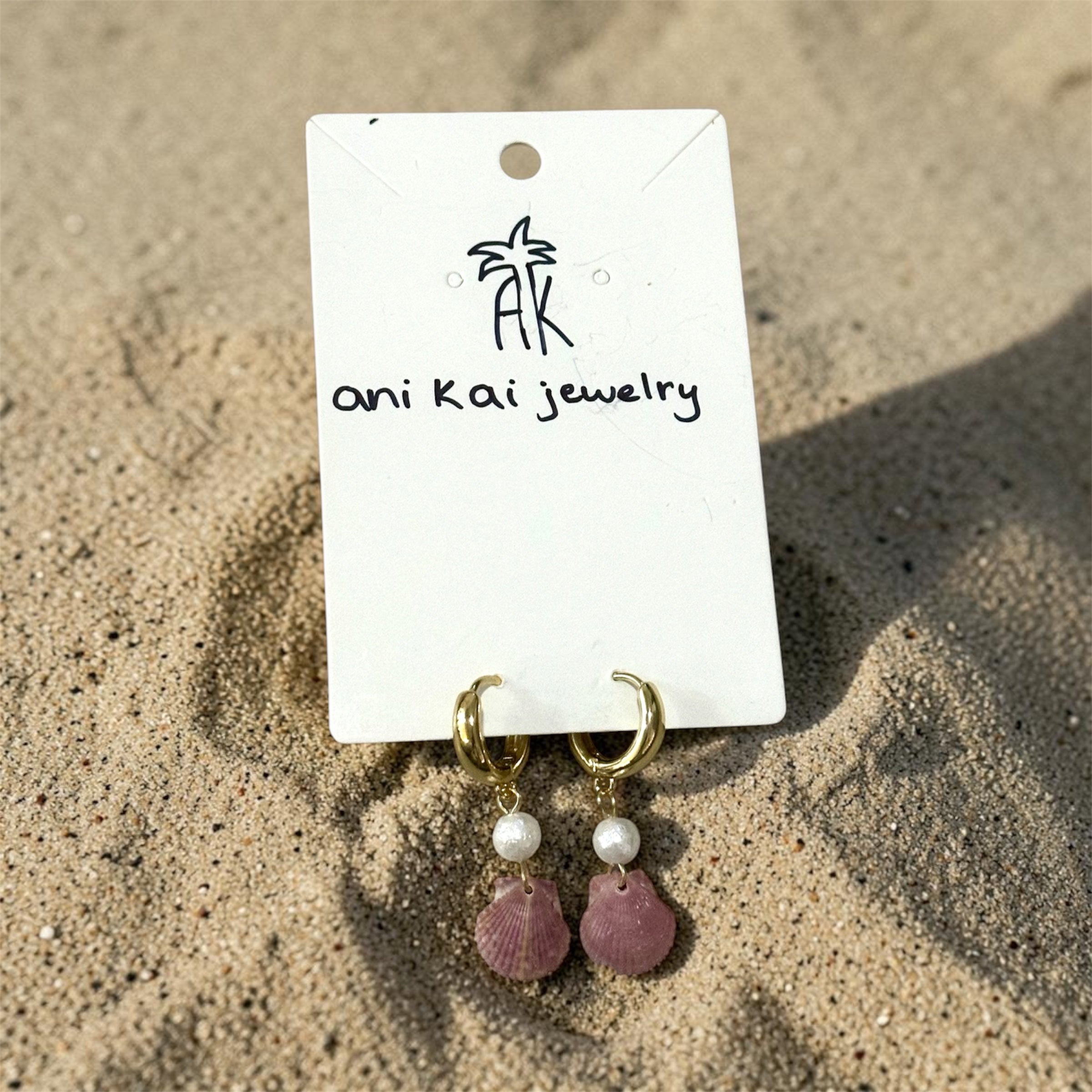 baby pink shell earrings